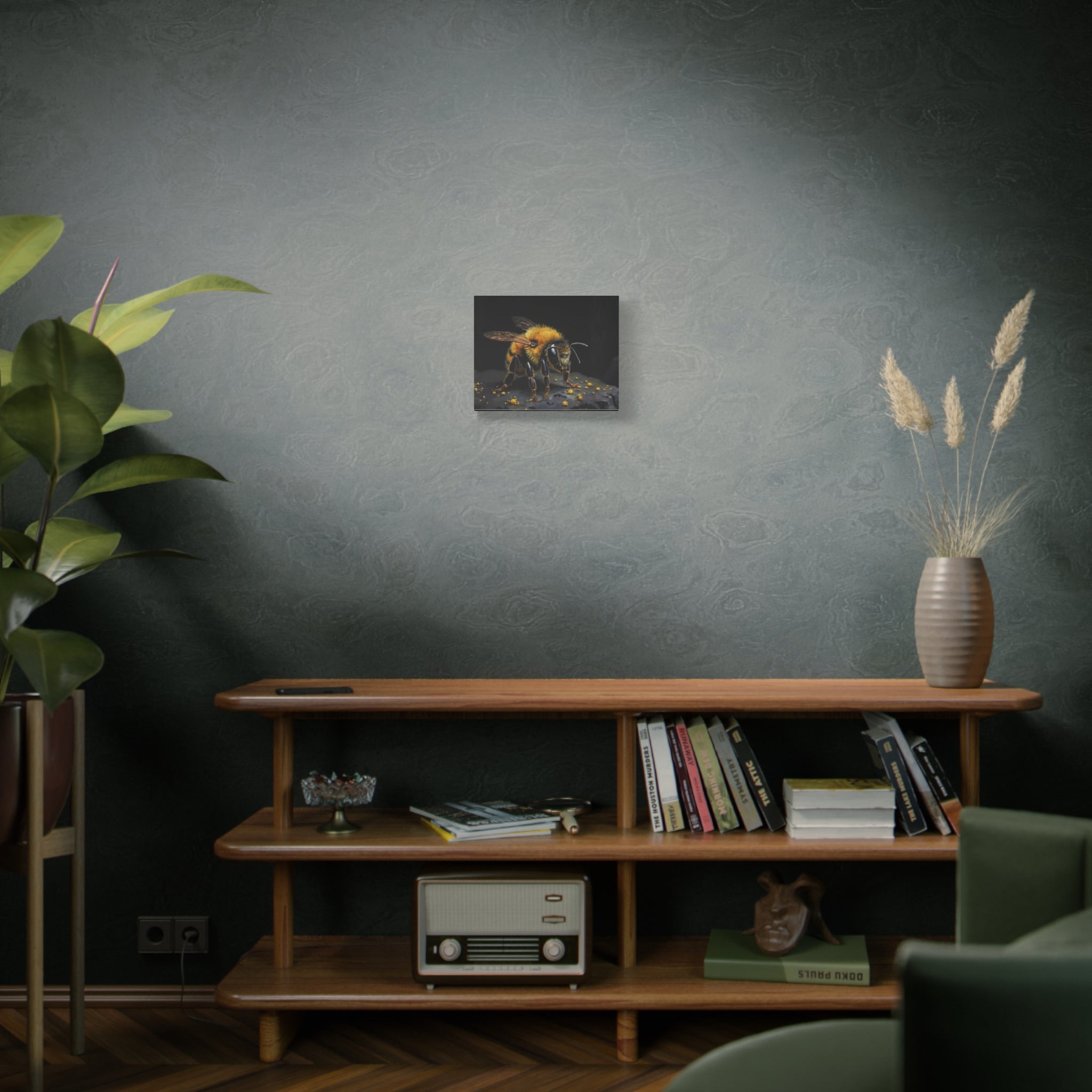 Bumblebee Canvas Print — Realistic Bee Wall Art on Matte Stretched Canvas