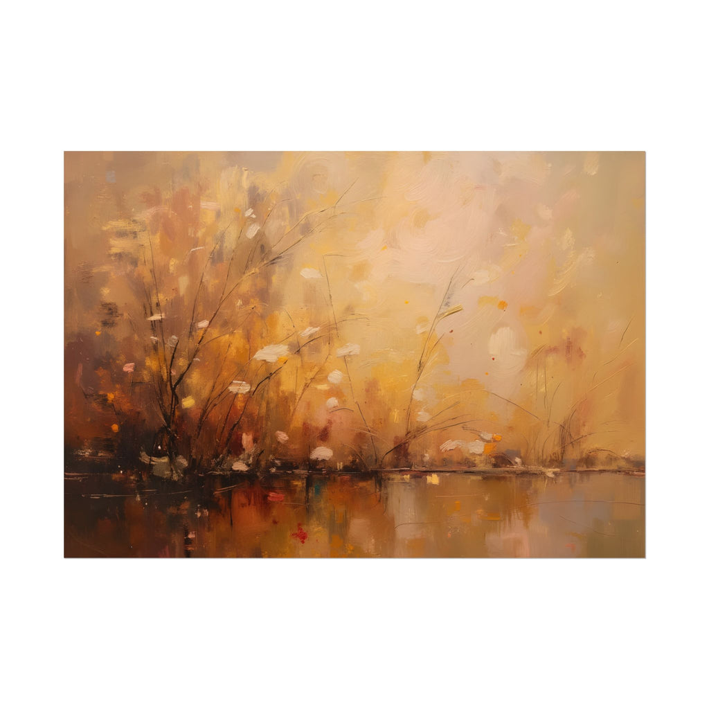 Golden Meadow Abstract Wall Art - Poster