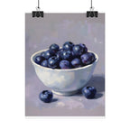 Blueberries Bowl Poster — Still Life Fruit Art Print (Rolled Poster)