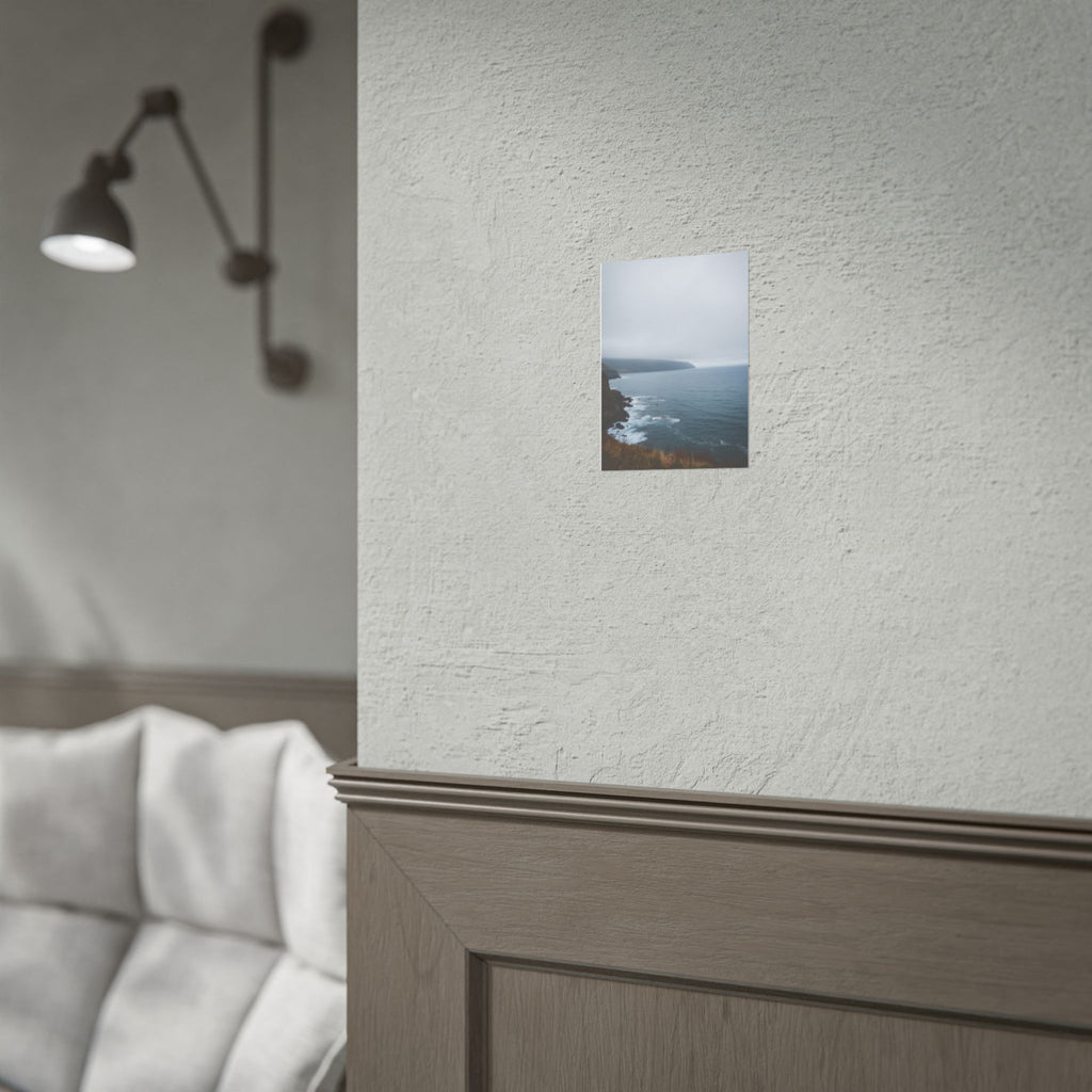 Foggy Coastal Cliff Wall Art  - Poster