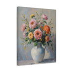 Colourful Roses in Jug Wall Art - Stretched Canvas