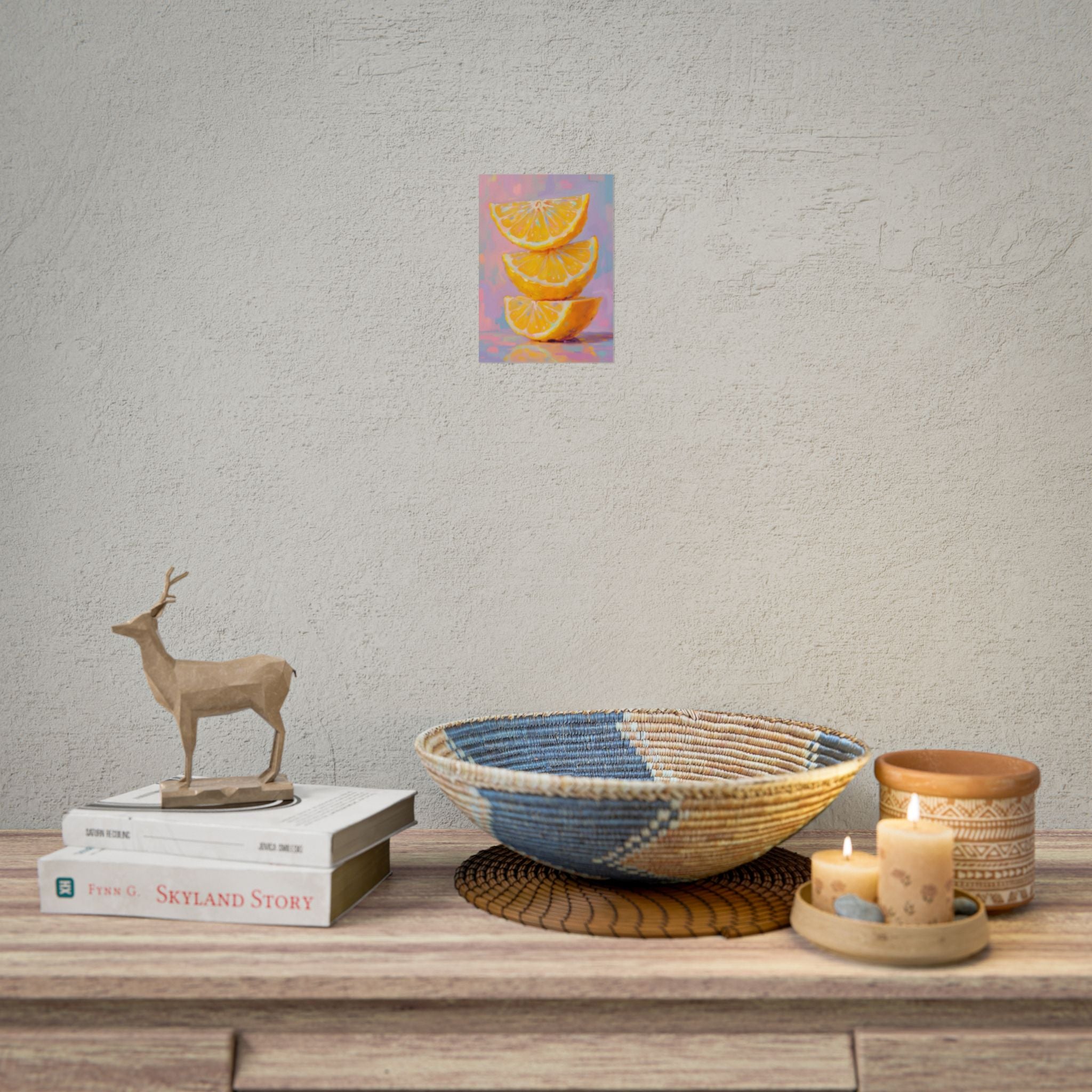 Citrus Slice - Stacked Lemon Wall Art - Stretched Poster