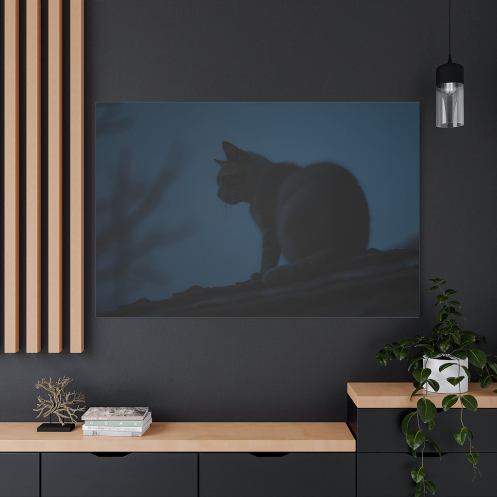 Nightwatch Cat Wall Art - Stretched canvas