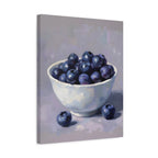 Blueberry Bowl Canvas Print — Still Life Wall Art