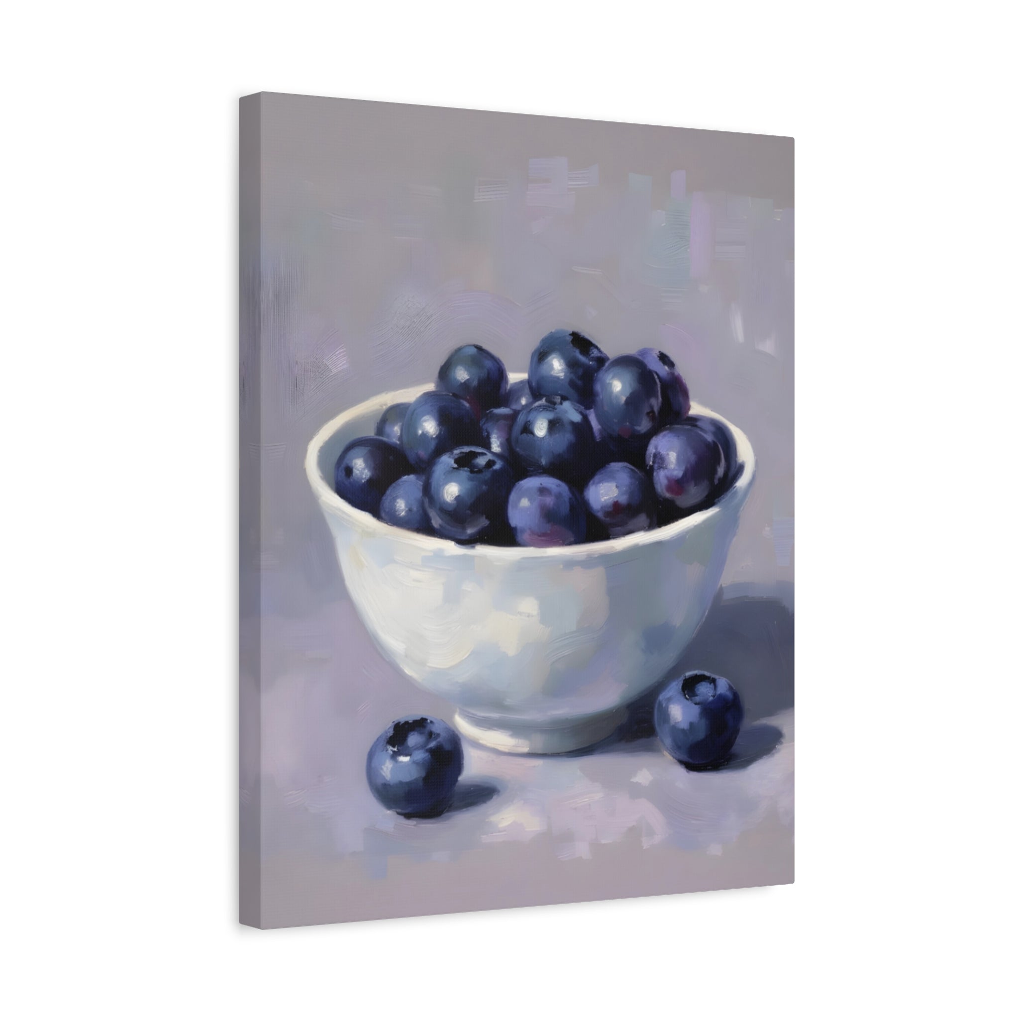 Blueberry Bowl Canvas Print — Still Life Wall Art