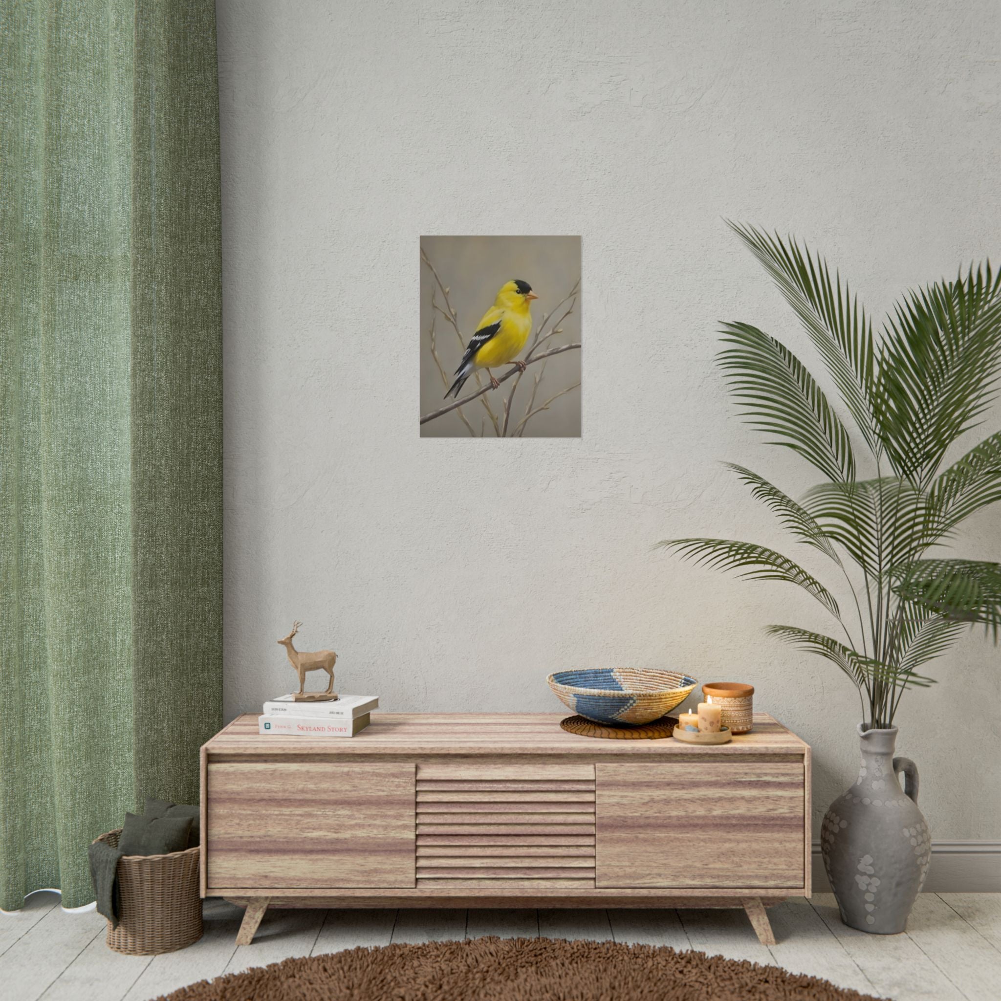 Goldfinch Art Poster - Yellow Songbird Print for Nature Lovers