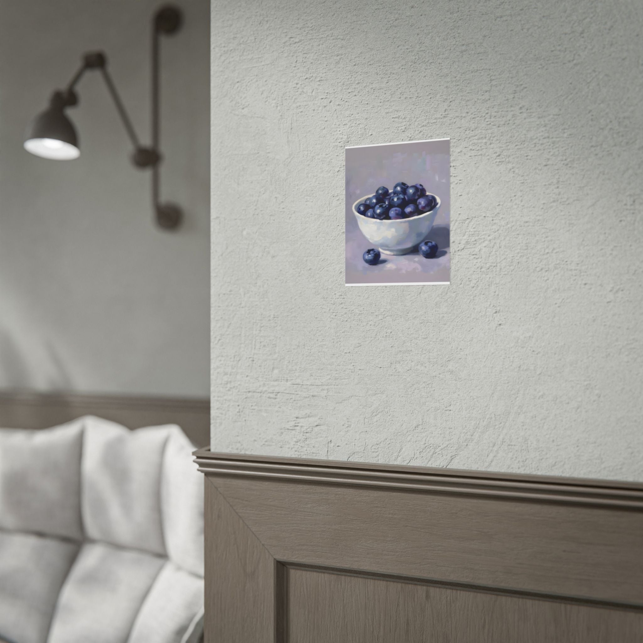 Blueberries Bowl Poster — Still Life Fruit Art Print (Rolled Poster)