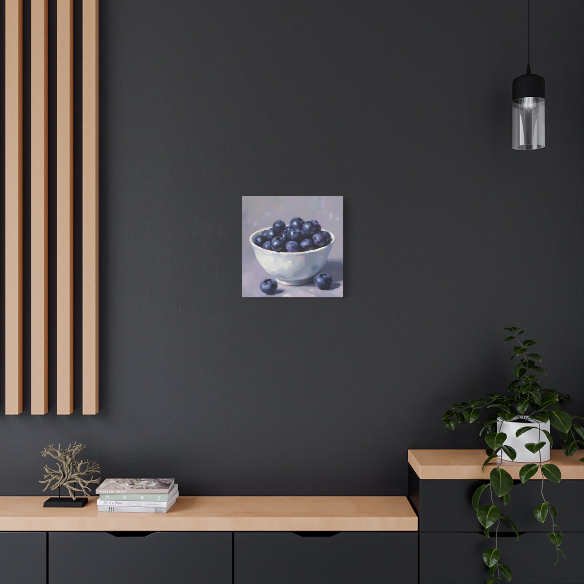 Blueberry Bowl Canvas Print — Still Life Wall Art