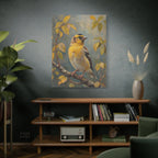 Goldfinch on a branch Wall Art - Stretched Canvas
