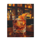 Whisky on Ice Wall Art -  Bar & Home Decor - Stretched Canvas