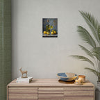 Limoncello with lemons Still Life Rolled Poster – Citrus Bottle Art Print
