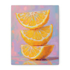 Citrus Slice - Stacked Lemon Wall Art - Stretched Canvas