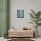 Blue Bunny Poster - Cute Sunglasses Rabbit Rolled Art Print