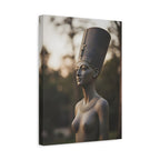 Nefertiti Bronze Statue Wall Art - Egyptian Sculpture Photography - Queen of Egypt - Stretched Canvas