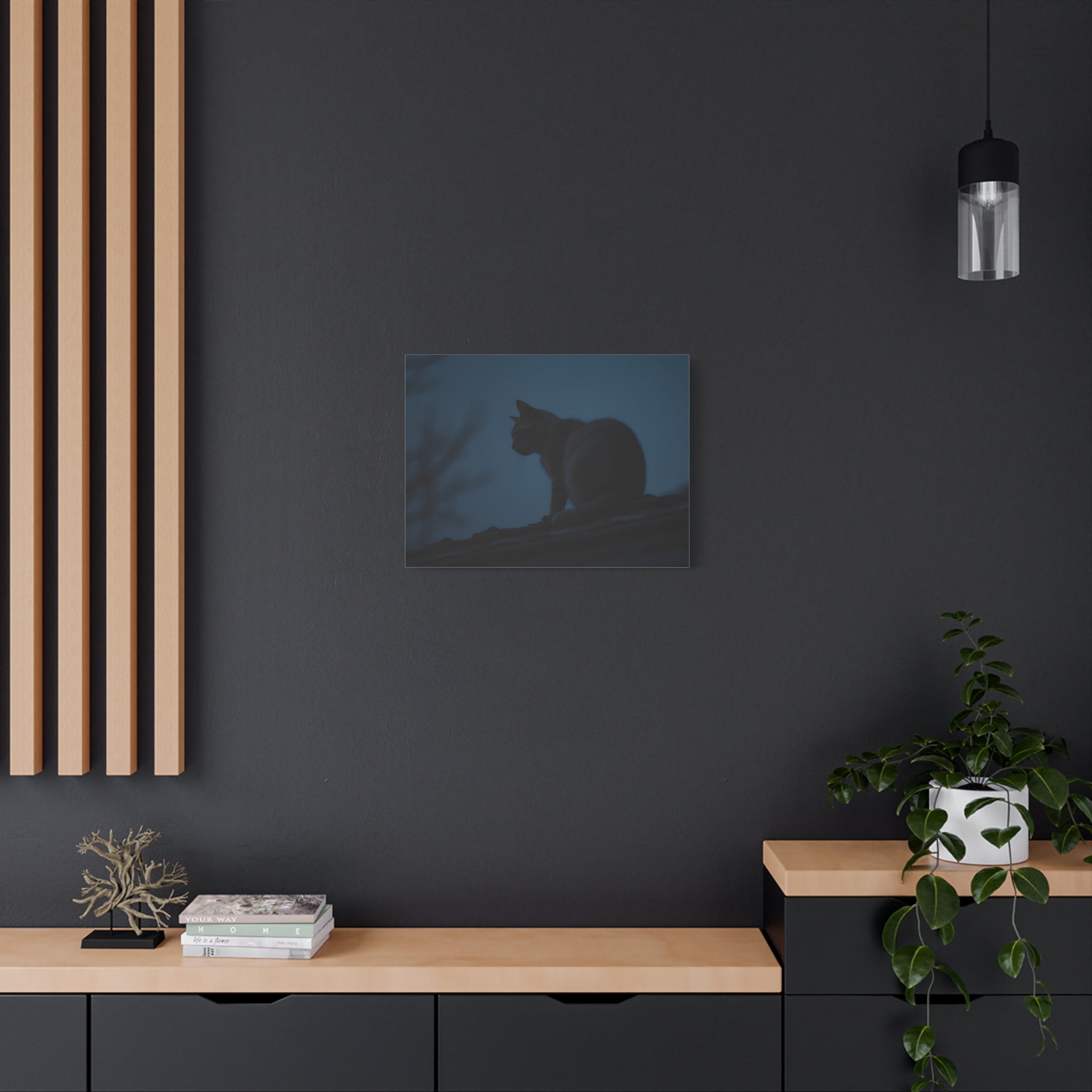 Nightwatch Cat Wall Art - Stretched canvas