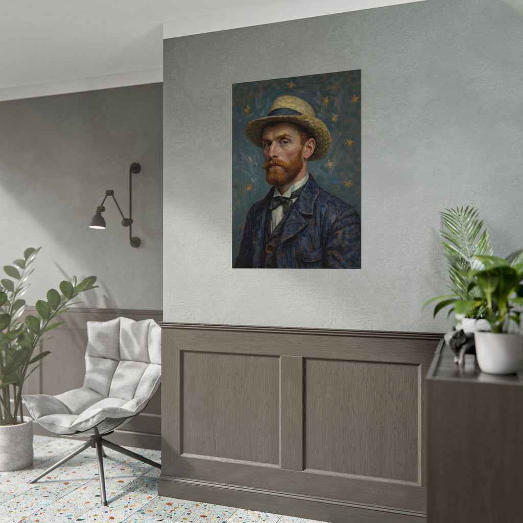 Van Gogh Portrait Rolled Poster — Vintage Impressionist Art Print