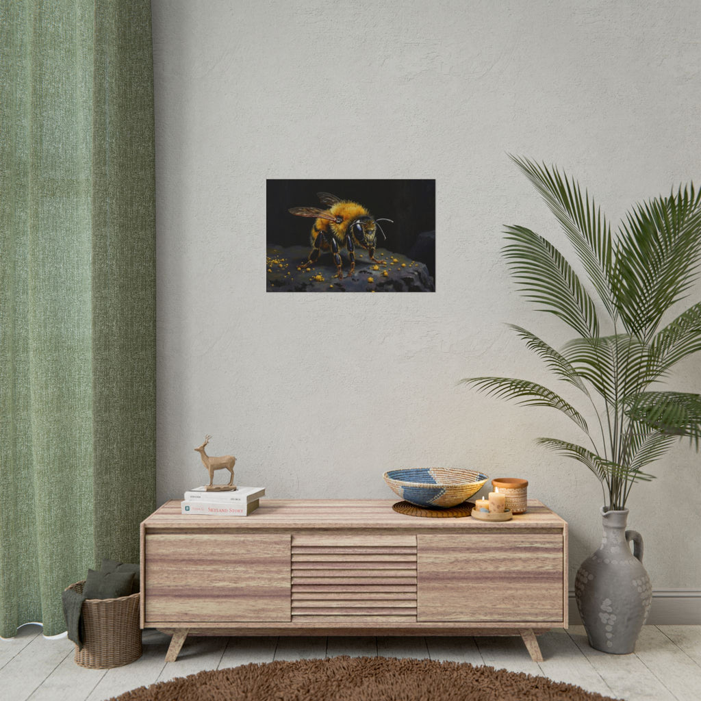 Bumblebee Close-Up Poster — Realistic Insect Wall Art (Rolled Poster)