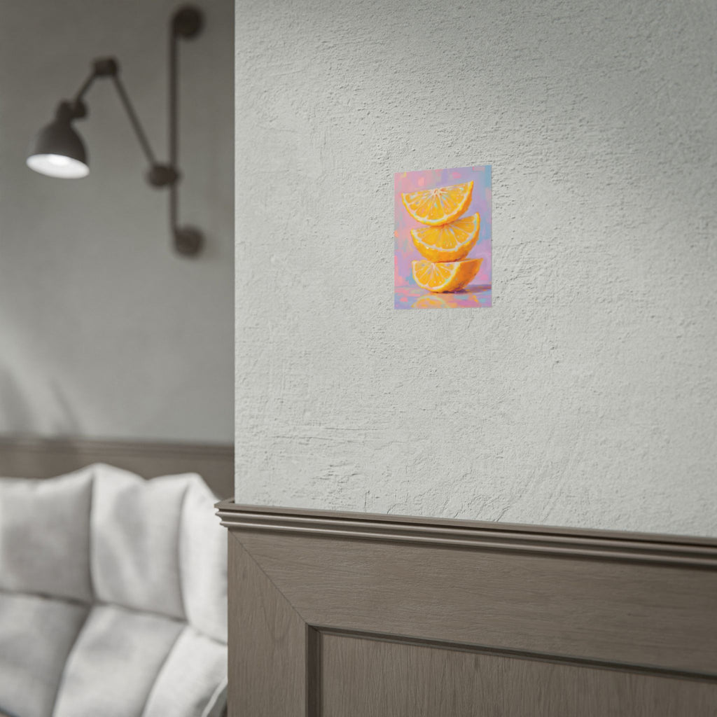 Citrus Slice - Stacked Lemon Wall Art - Stretched Poster