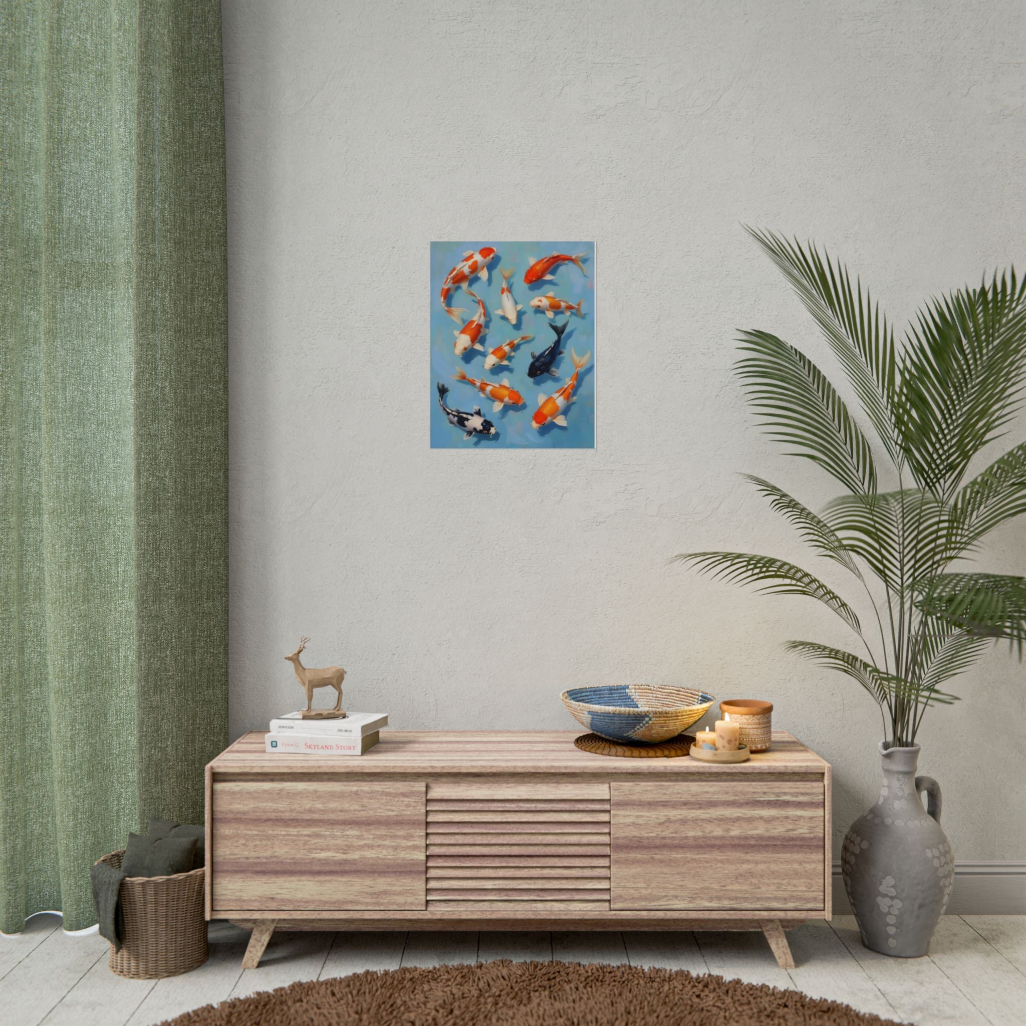 Koi Pond Art Poster - Rolled Decorative Fish Print