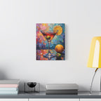 Colourful Martini Glass Matte Canvas Wall Art - Stretched canvas