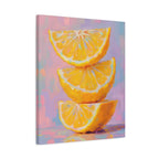Citrus Slice - Stacked Lemon Wall Art - Stretched Canvas