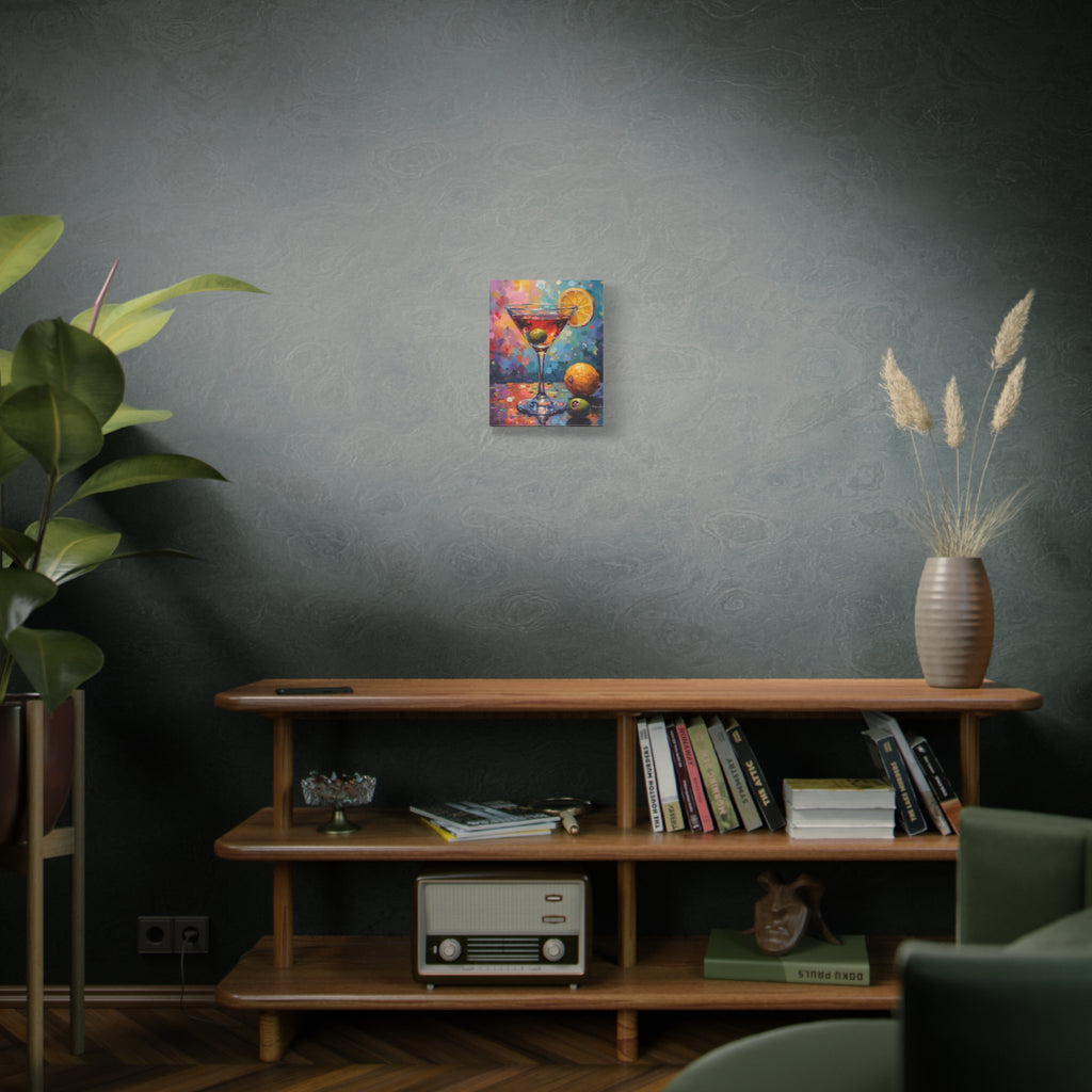 Colourful Martini Glass Matte Canvas Wall Art - Stretched canvas