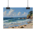 Coastal Seascape Poster - Rolled Beach Print, Ocean Waves Wall Art
