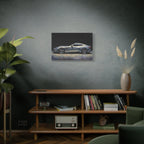 Silver Sports Car Matte Canvas Print — Modern Automotive Wall Art