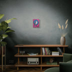 Blue jay on a holly branch Wall Art - Stretched Canvas