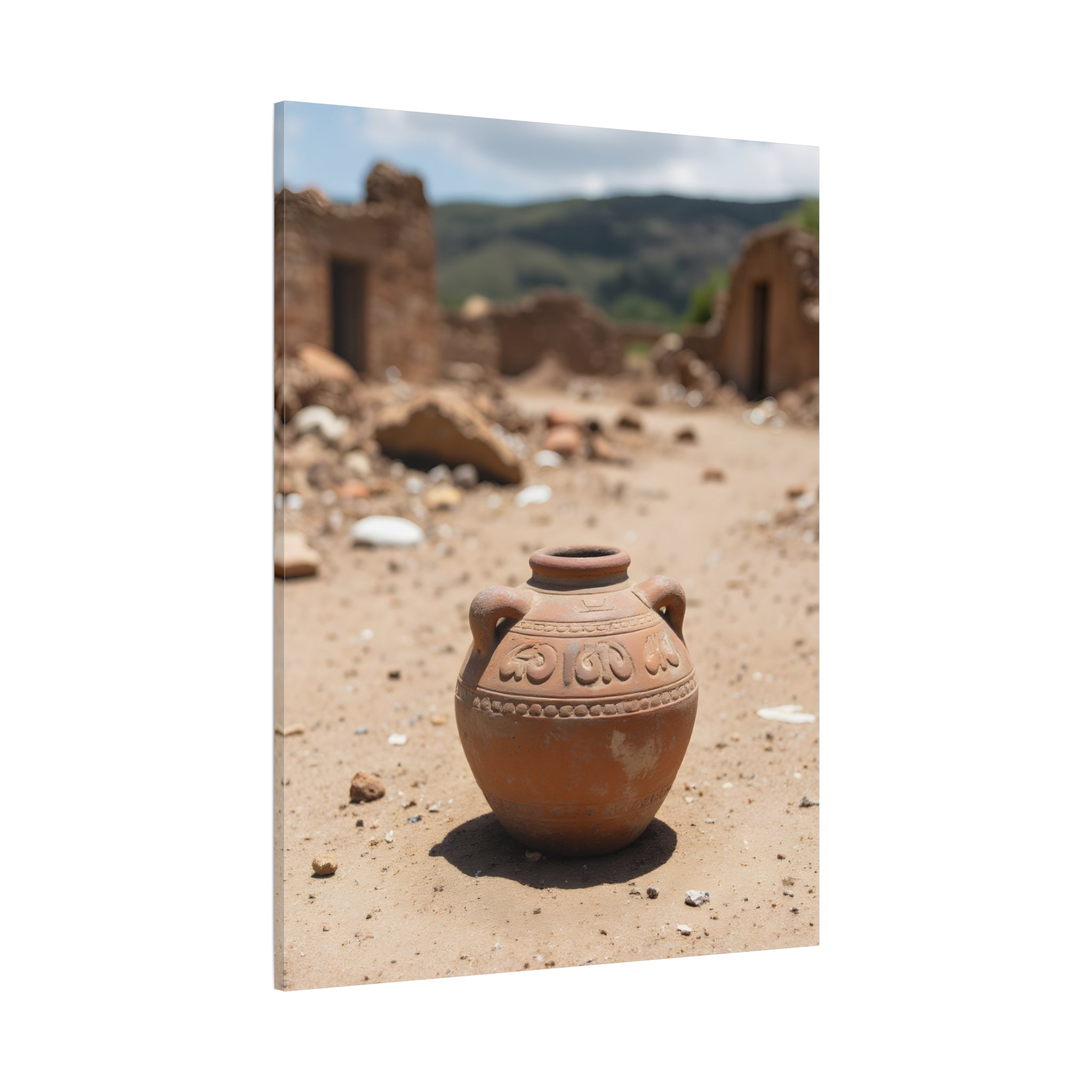 Rustic Terracotta Pot Photo Canvas