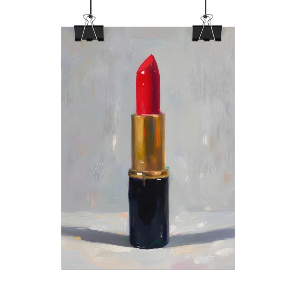 Lipstick Art Poster — Red Lipstick Still Life Rolled Poster