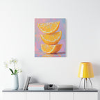Citrus Slice - Stacked Lemon Wall Art - Stretched Canvas