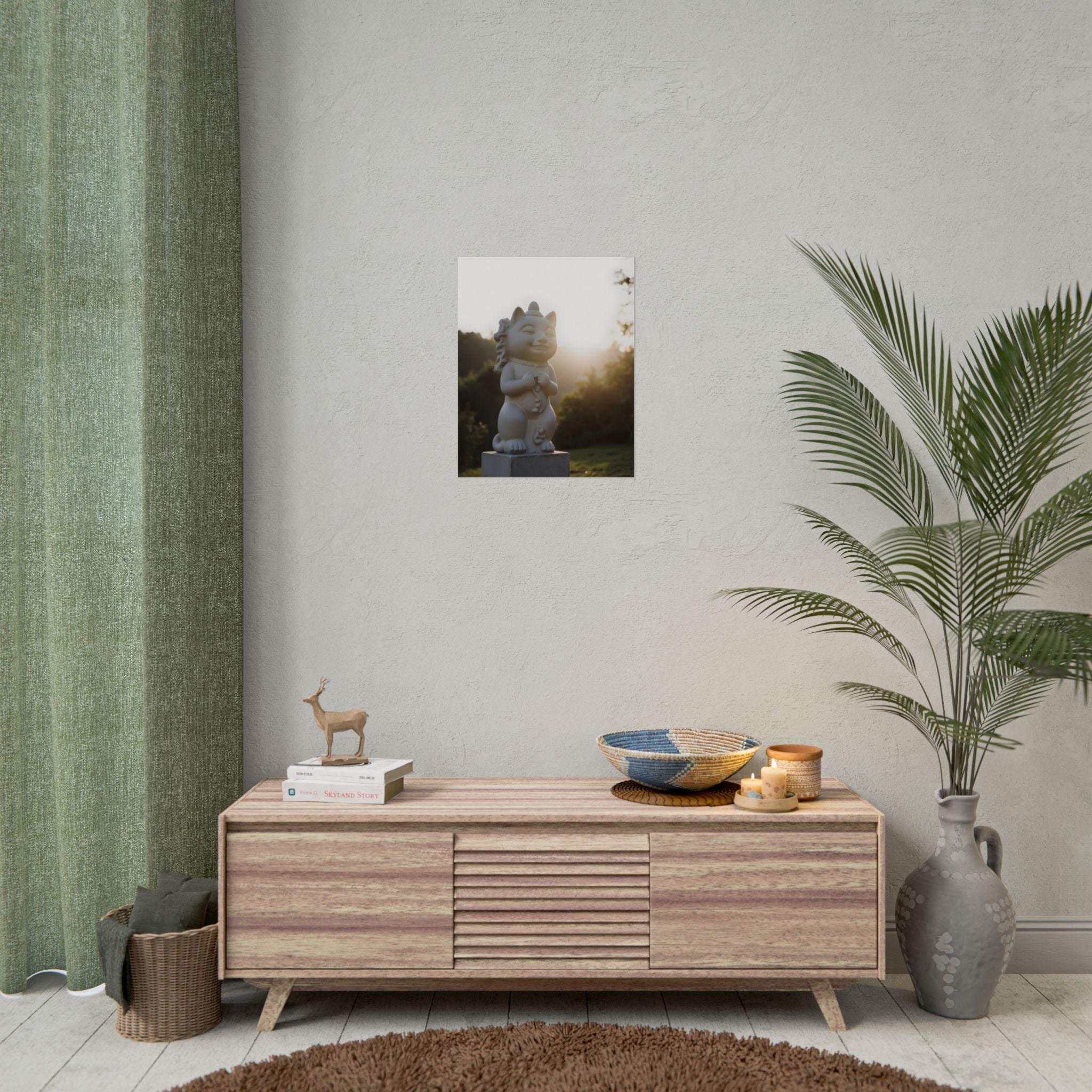 Sunlit Lucky Cat Wall Art - Poster