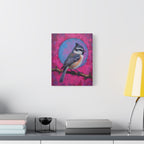 Colorful Chickadee Bird Canvas Wall Art - Matte Stretched Canvas