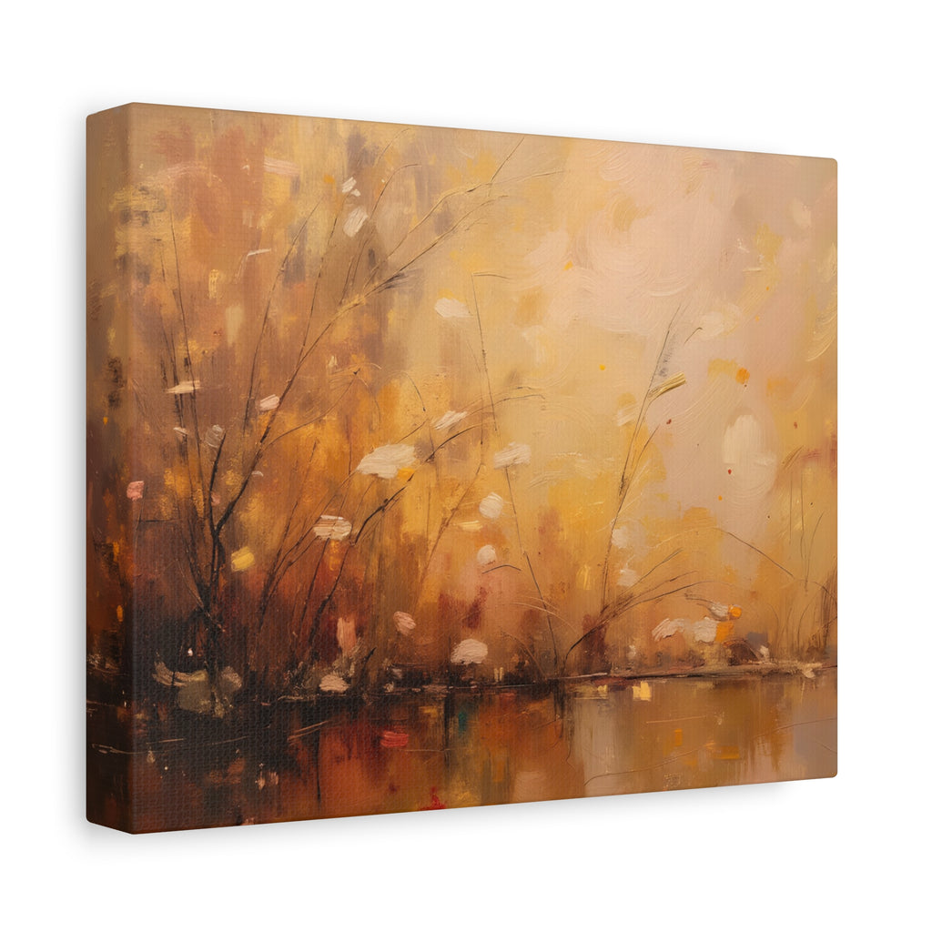 Golden Meadow Abstract Wall Art - Stretched Canvas