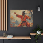 Martial Artist Canvas Print - Autumn Warrior Kung Fu Wall Art