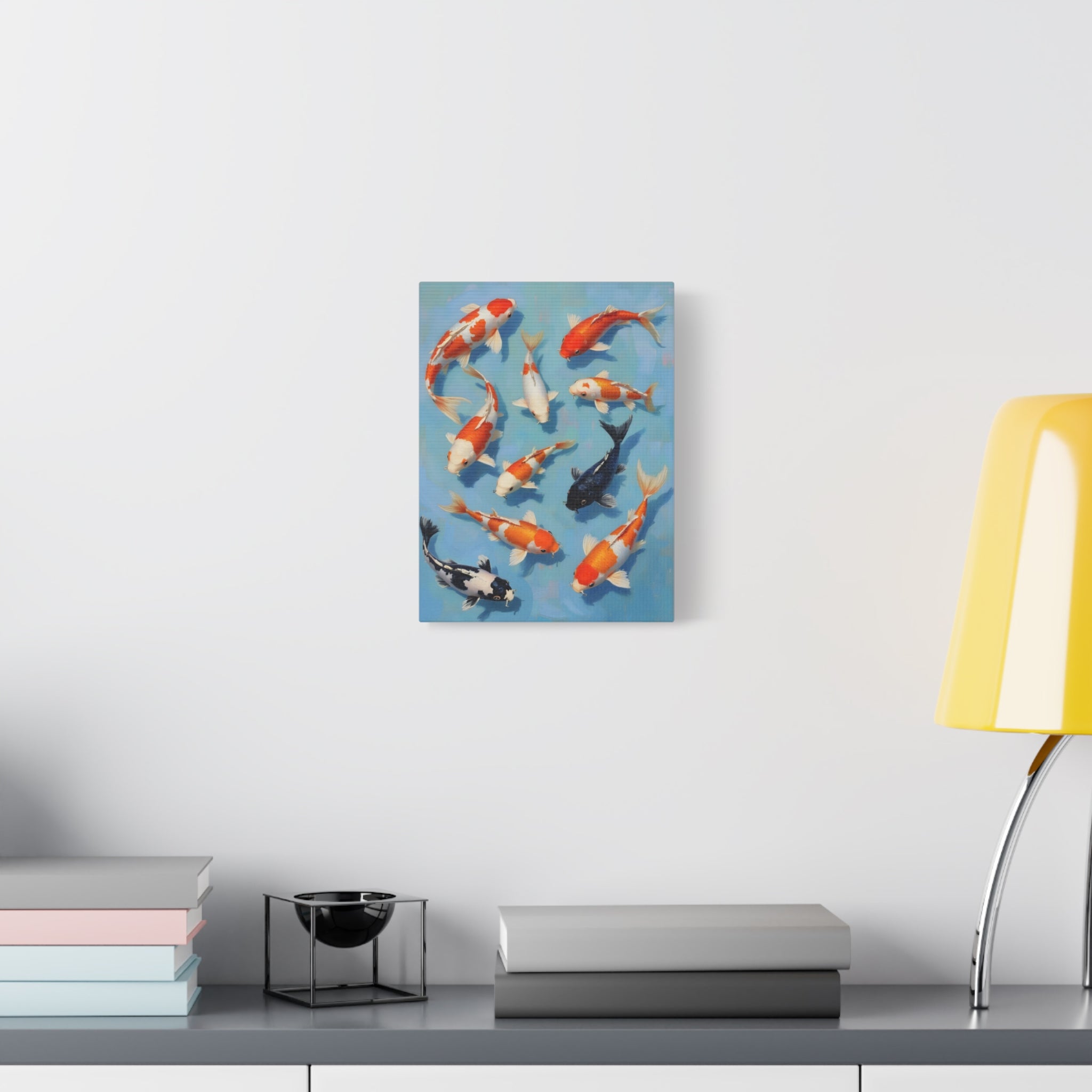 Koi Pond Canvas Art - Stretched Matte Fish Wall Decor