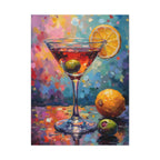 Colourful Martini Glass Matte Canvas Wall Art - Stretched canvas