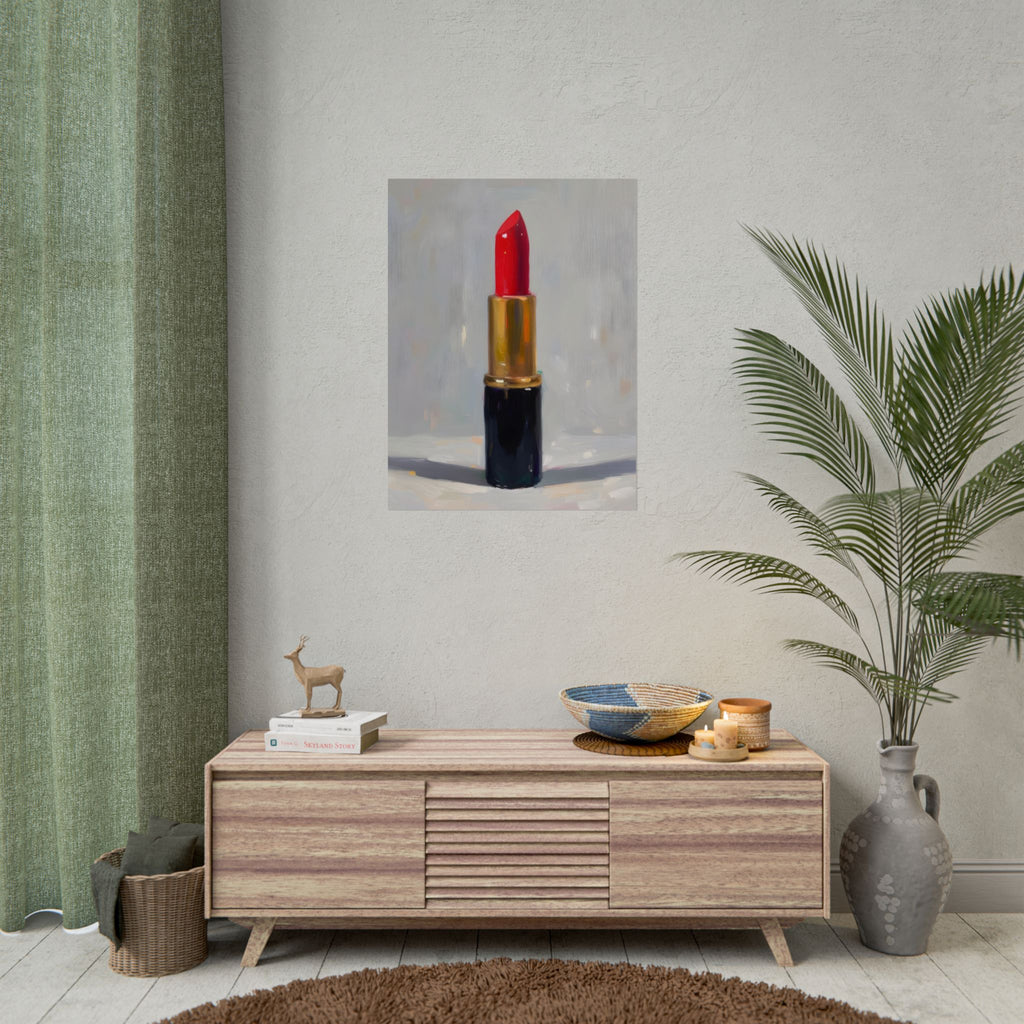Lipstick Art Poster — Red Lipstick Still Life Rolled Poster