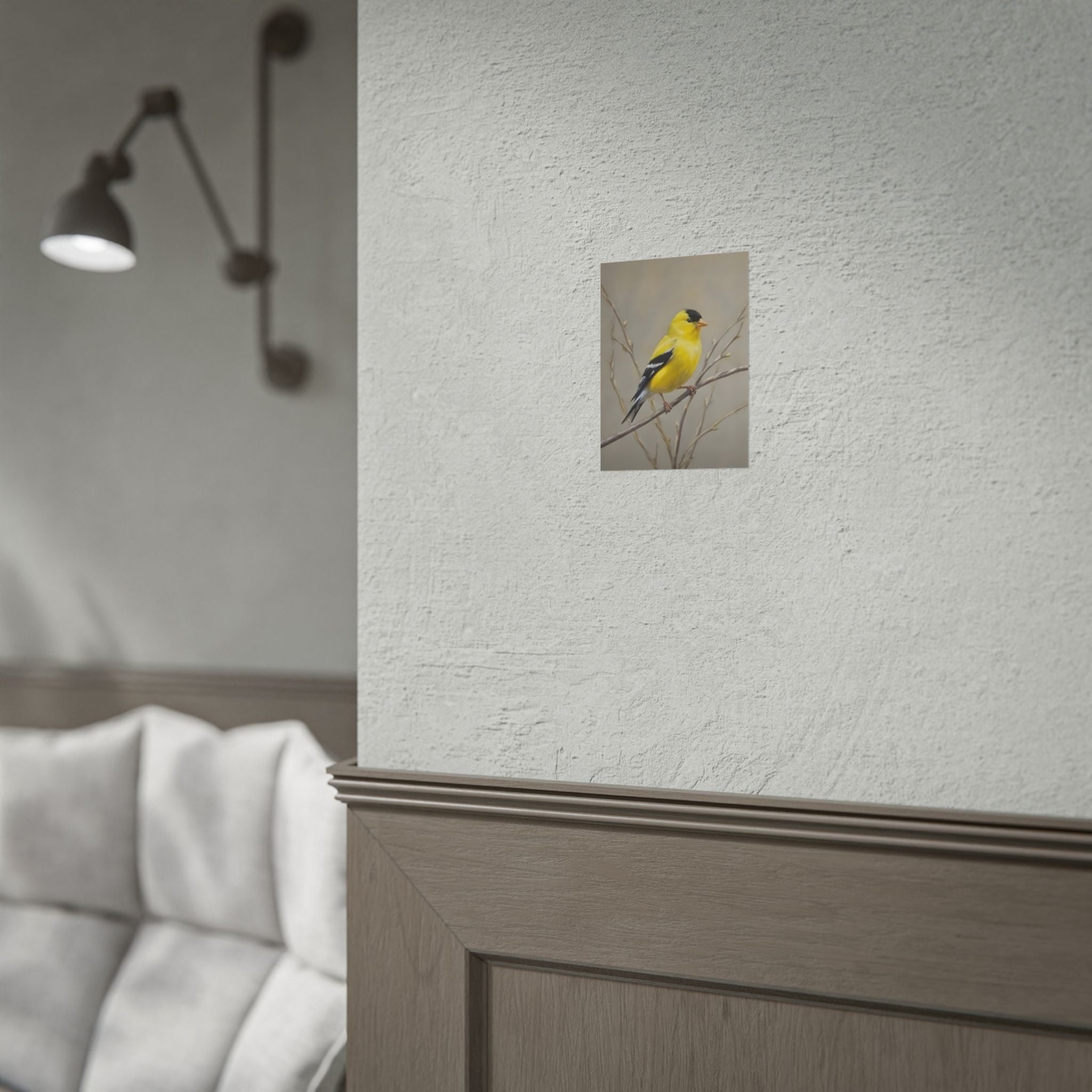 Goldfinch Art Poster - Yellow Songbird Print for Nature Lovers