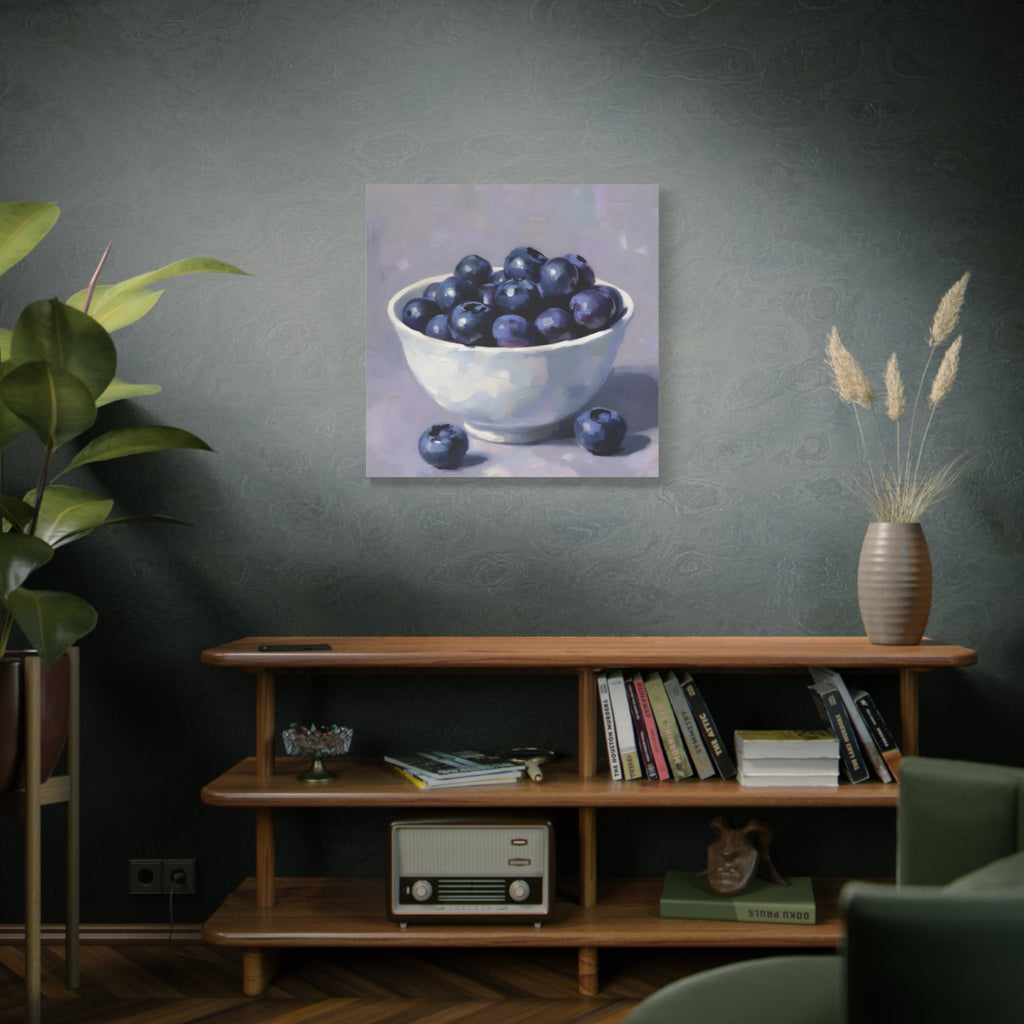 Blueberry Bowl Canvas Print — Still Life Wall Art
