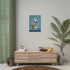 Blue Bunny Poster - Cute Sunglasses Rabbit Rolled Art Print