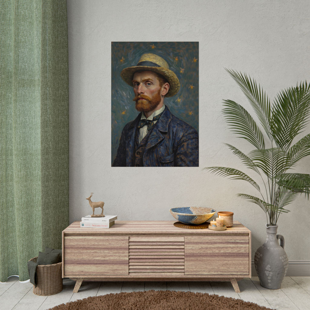 Van Gogh Portrait Rolled Poster — Vintage Impressionist Art Print