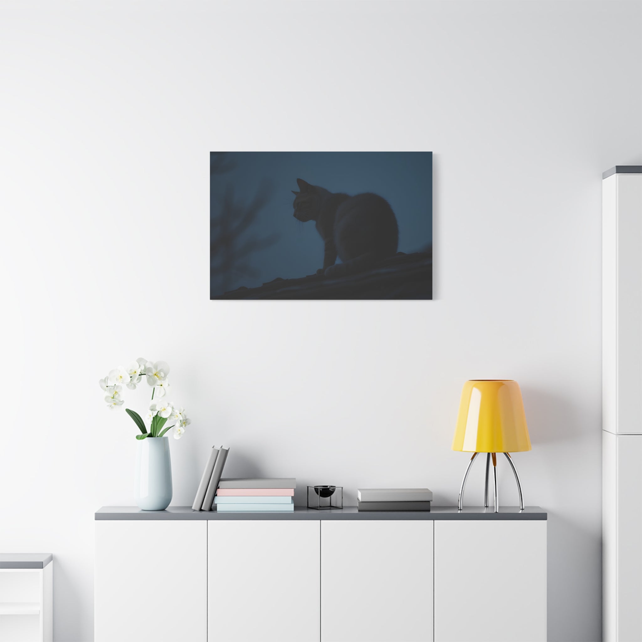 Nightwatch Cat Wall Art - Stretched canvas