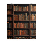 Vintage Library Bookshelf Rolled Poster - Antique Bookshop Wall Art