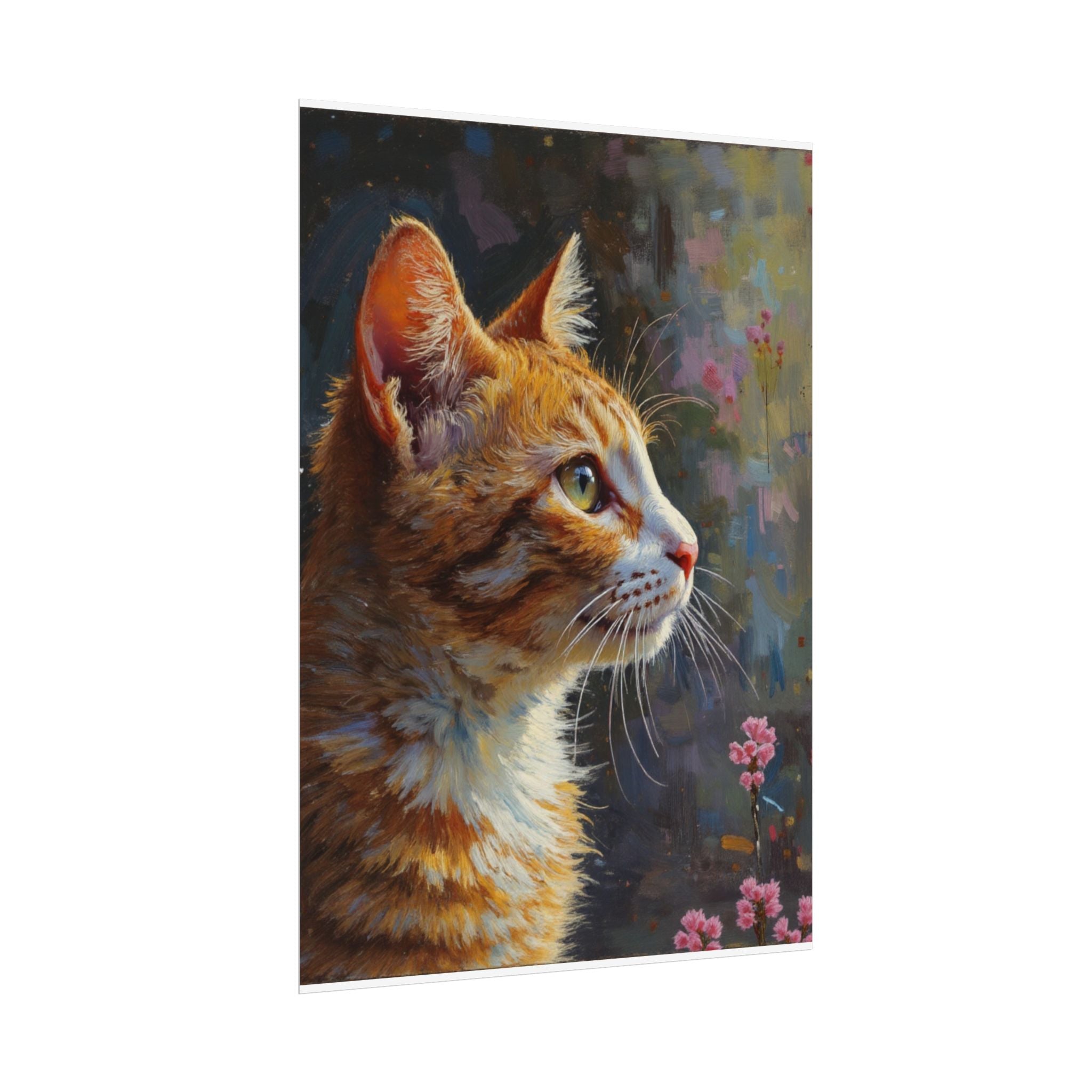 Orange tabby Cat  Oil Brushstroke Rolled Poster
