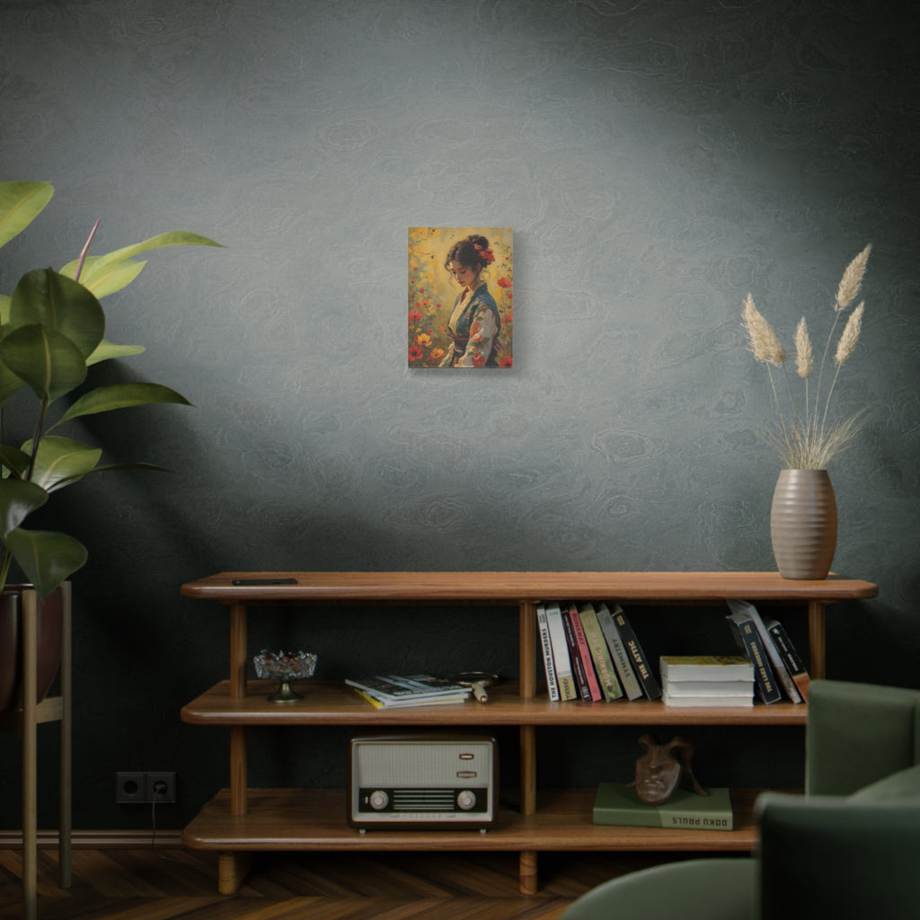 Asian Floral Lady Wall Art - Stretched Canvas