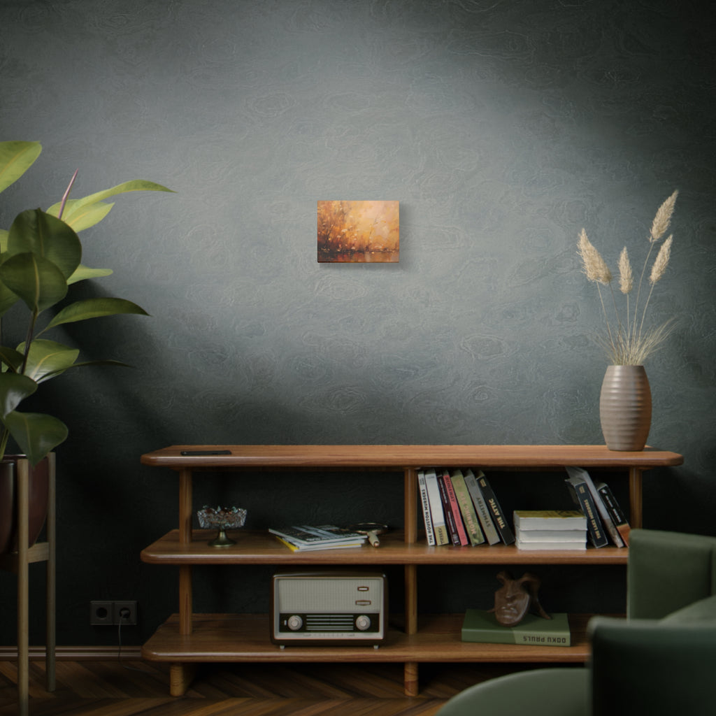 Golden Meadow Abstract Wall Art - Stretched Canvas