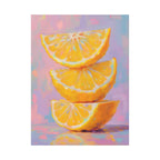Citrus Slice - Stacked Lemon Wall Art - Stretched Canvas