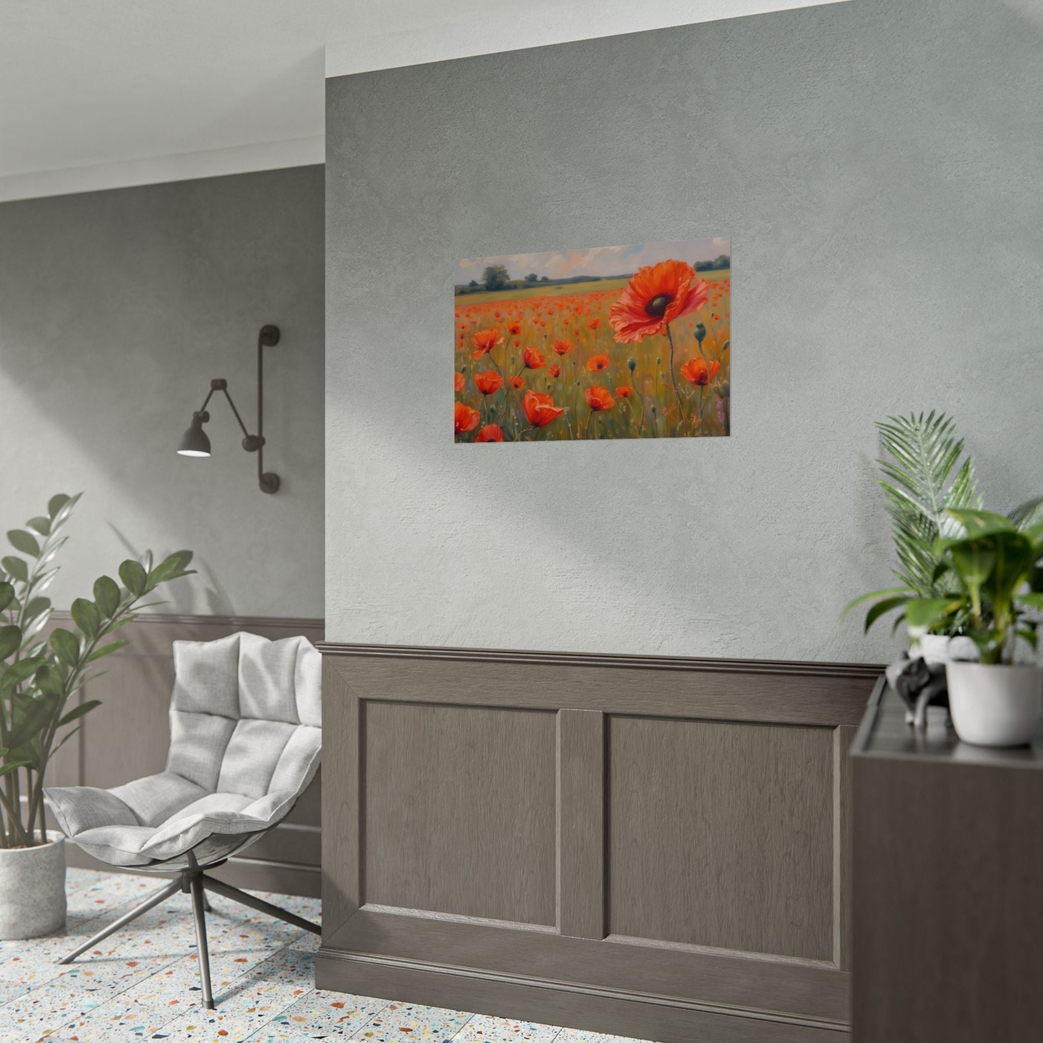 Poppy Field Art Poster - Rolled Floral Wall Print for Home & Office